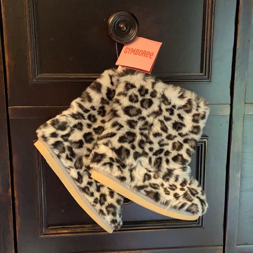Gymboree faux leopard fur boots size 10 toddler girls